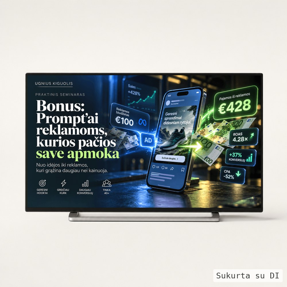 Prompt'ai reklamoms, kurios pačios save apmoka